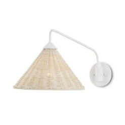 Basket Swing Arm Sconce - White