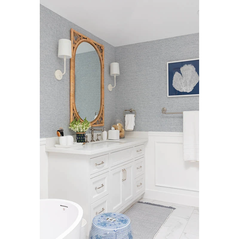 Sea Fan Framed Art - White On Navy 2 Sea Fan Framed Art - White On Navy - Image 2