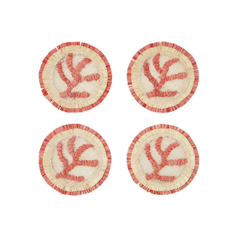 Coral Straw Coasters 1 Coral Straw Coasters