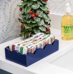 Navy Scallop Lacquered Guest Towel Holder -Sabre Home Decor Sale Screenshot2024 11 15at2.04.43PM