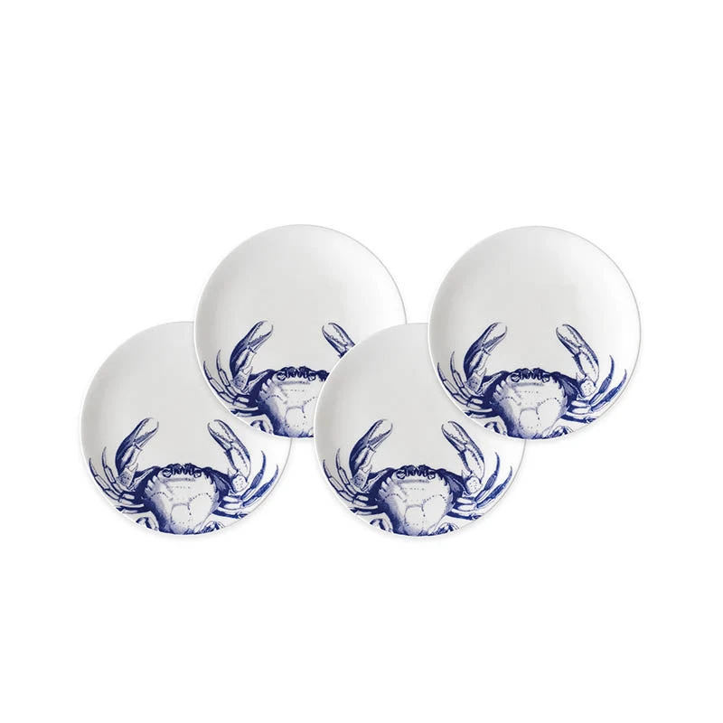 Blue Crab Appetizer Plates - Set Of 4 1 Blue Crab Appetizer Plates - Set Of 4