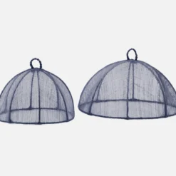 Waterside Round Food Cover In Navy - Set Of 2 -Sabre Home Decor Sale TBLT 1208 HERO