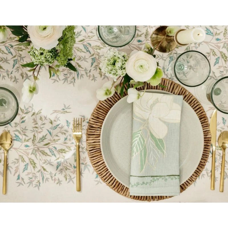Magnolia Blossom Napkin Set - Herb 3 Magnolia Blossom Napkin Set - Herb - Image 3