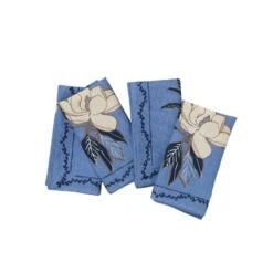 Magnolia Blossom Napkin Set - Lapis