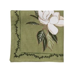 Magnolia Blossom Napkin Set - Forest -Sabre Home Decor Sale TBLT 1399 ALT
