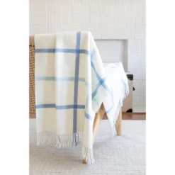 Sail Plaid Throw - Denim/Baby Blue -Sabre Home Decor Sale Tattersall