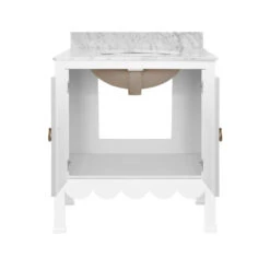 Horizon 30.5" Single Bathroom Vanity With Cararra Marble Top - White -Sabre Home Decor Sale VANI 0001 ALT1