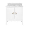 Horizon 30.5" Single Bathroom Vanity With Cararra Marble Top - White