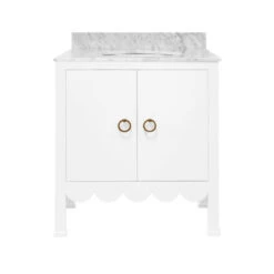 Horizon 30.5" Single Bathroom Vanity With Cararra Marble Top - White