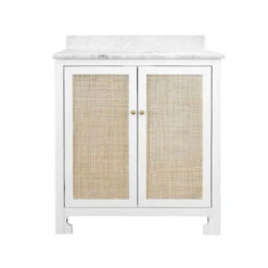 Capistrano 30.5" Single Bathroom Vanity With Carrara Marble Top - White