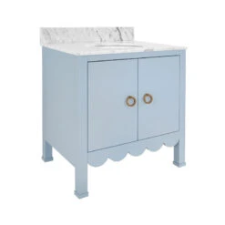 Horizon 30.5" Single Bathroom Vanity With Cararra Marble Top - Blue 8 Horizon 30.5" Single Bathroom Vanity With Cararra Marble Top - Blue -Sabre Home Decor Sale VANI 0006 ALT2