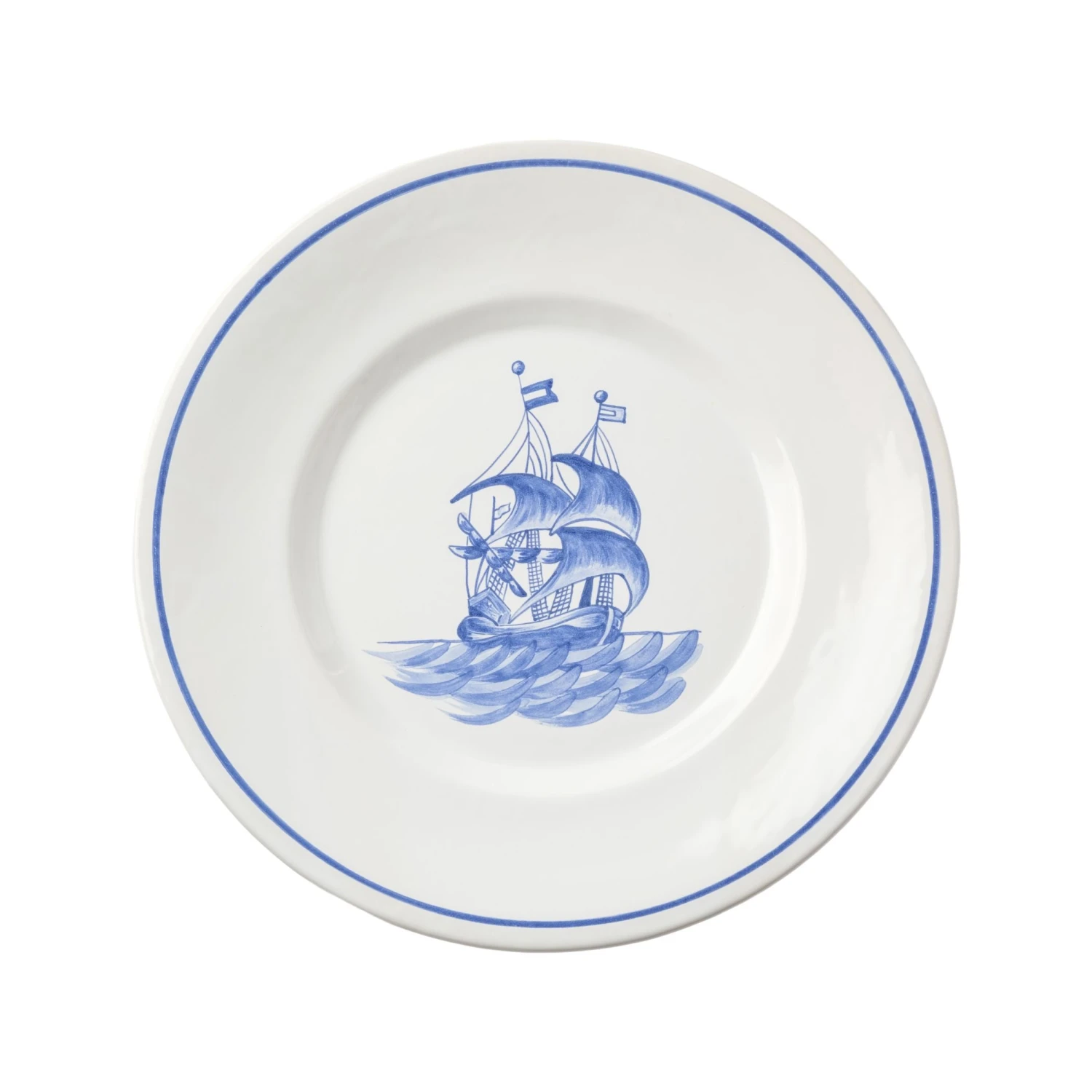 Bateau Hand Painted Dinner Plate - Set Of 3 7 Bateau Hand Painted Dinner Plate - Set Of 3 - Image 7