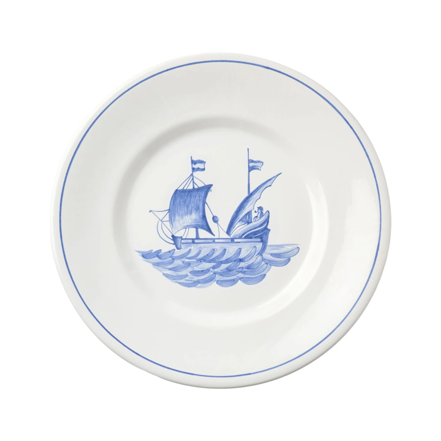 Bateau Hand Painted Dinner Plate - Set Of 3 8 Bateau Hand Painted Dinner Plate - Set Of 3 - Image 8
