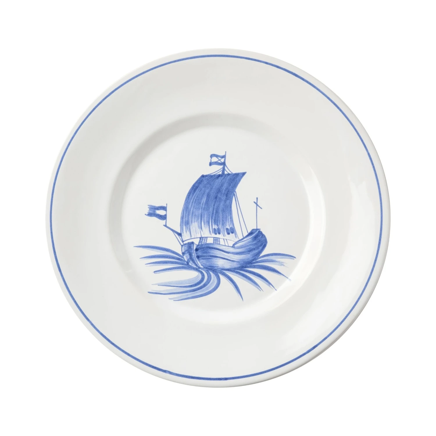 Bateau Hand Painted Dinner Plate - Set Of 3 9 Bateau Hand Painted Dinner Plate - Set Of 3 - Image 9