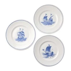 Bateau Hand Painted Dinner Plate - Set Of 3
