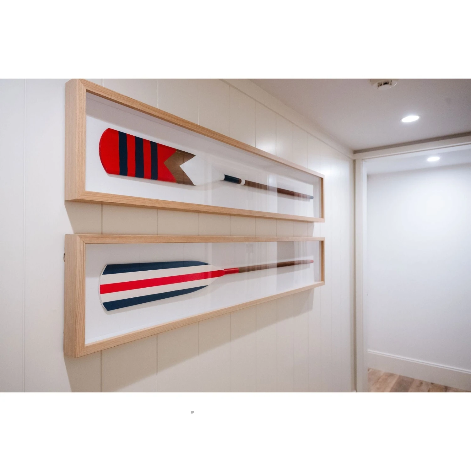 Patriotic Oar Framed Art Set - Maple Frame 2 Patriotic Oar Framed Art Set - Maple Frame - Image 2