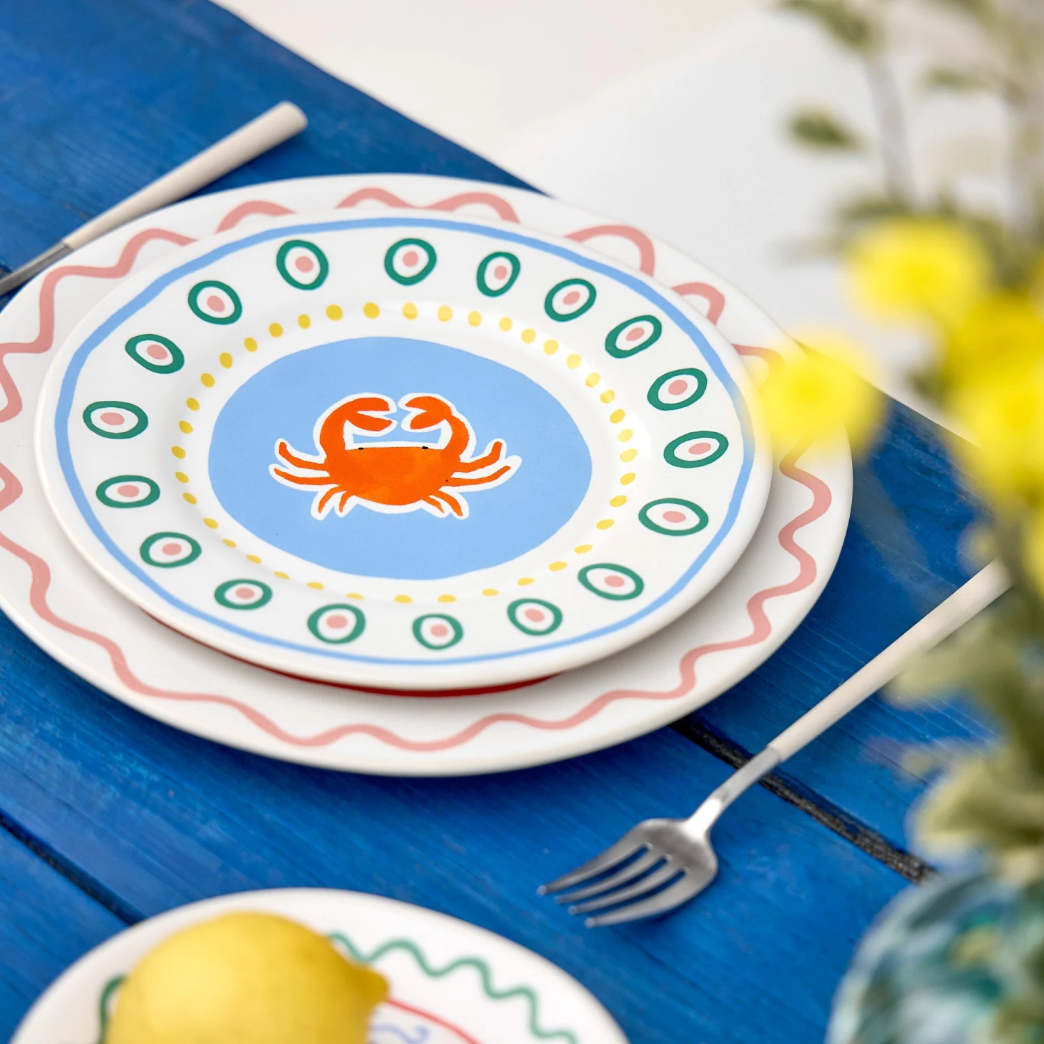 Crab Salad Plate - Set Of 4 2 Crab Salad Plate - Set Of 4 - Image 2